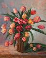Tulipnok 40x50 cm olaj-farost